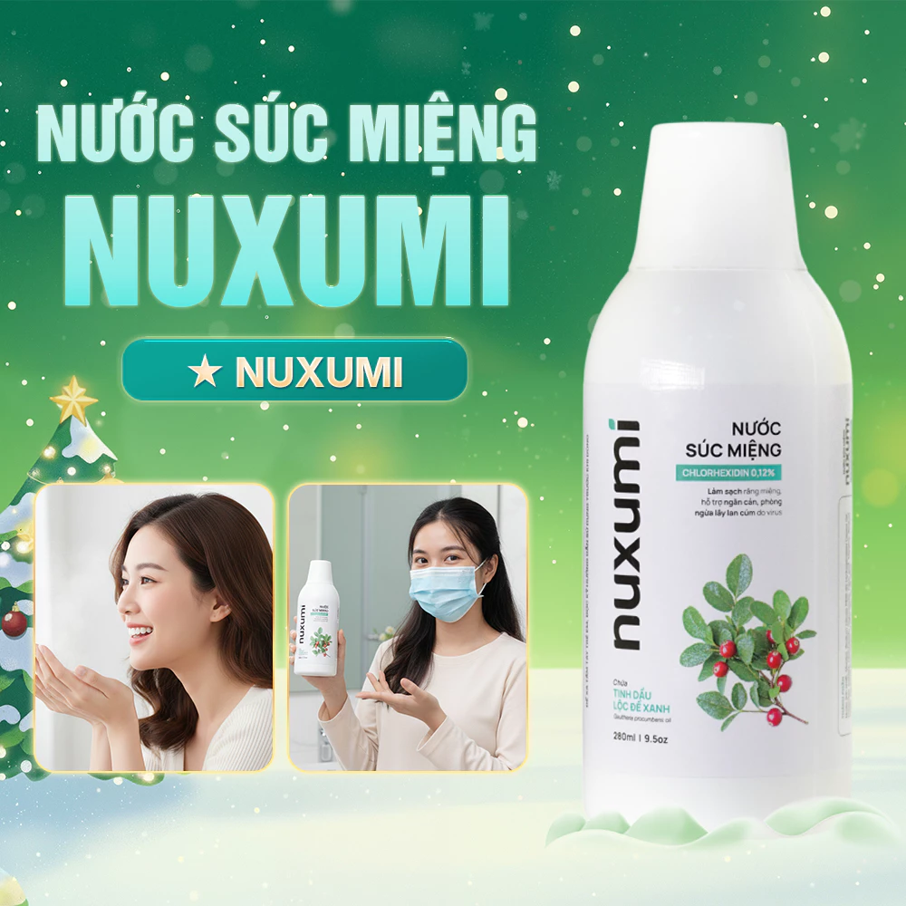 Nuxumi Nước Súc Miệng Chlorhexidin 0.12% 280ml - Giảm Lây Lan Cúm, Hôi Miệng - ảnh phụ 1