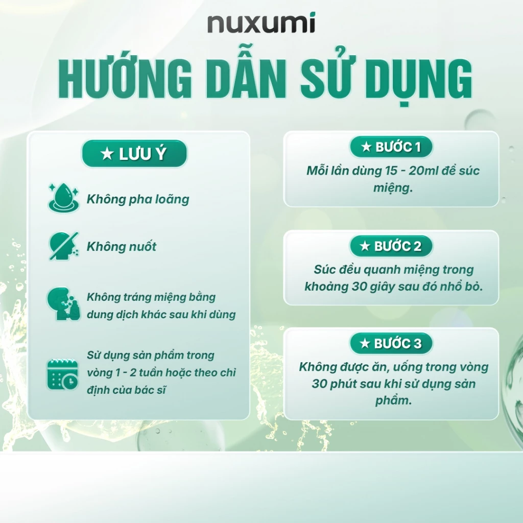 Nuxumi Nước Súc Miệng Chlorhexidin 0.12% 280ml - Giảm Lây Lan Cúm, Hôi Miệng - ảnh phụ 4