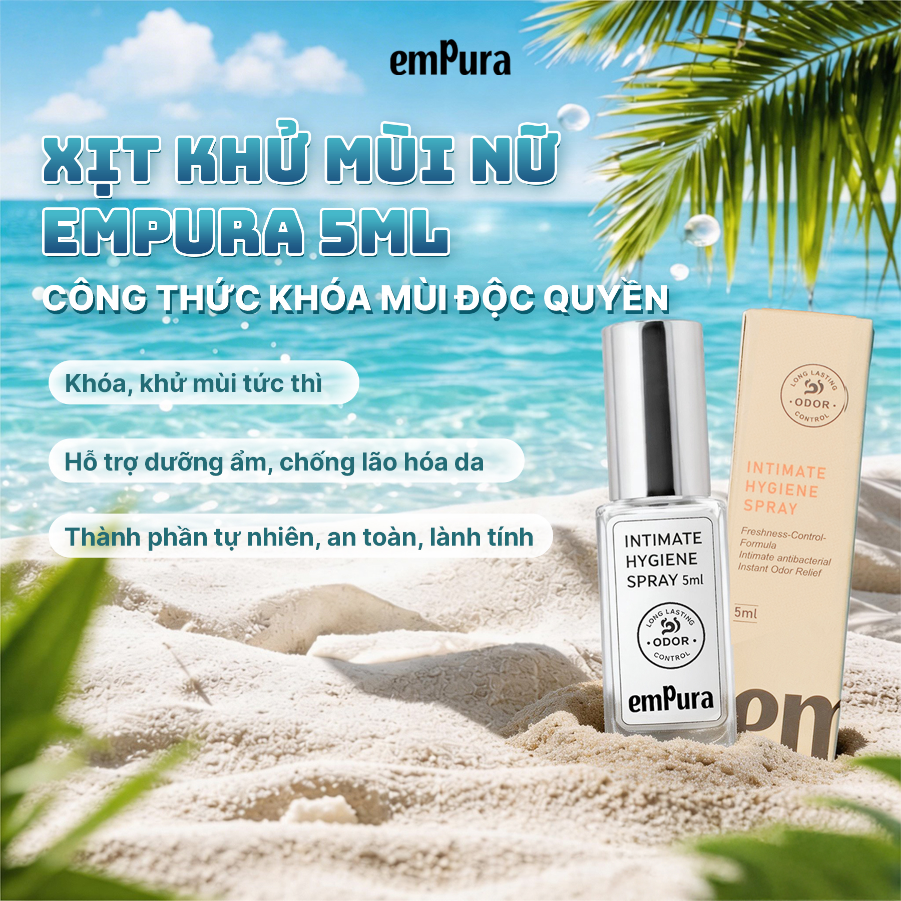 Xịt Khử Mùi, Khoá Mùi Vùng Kín 5ml EMPURA