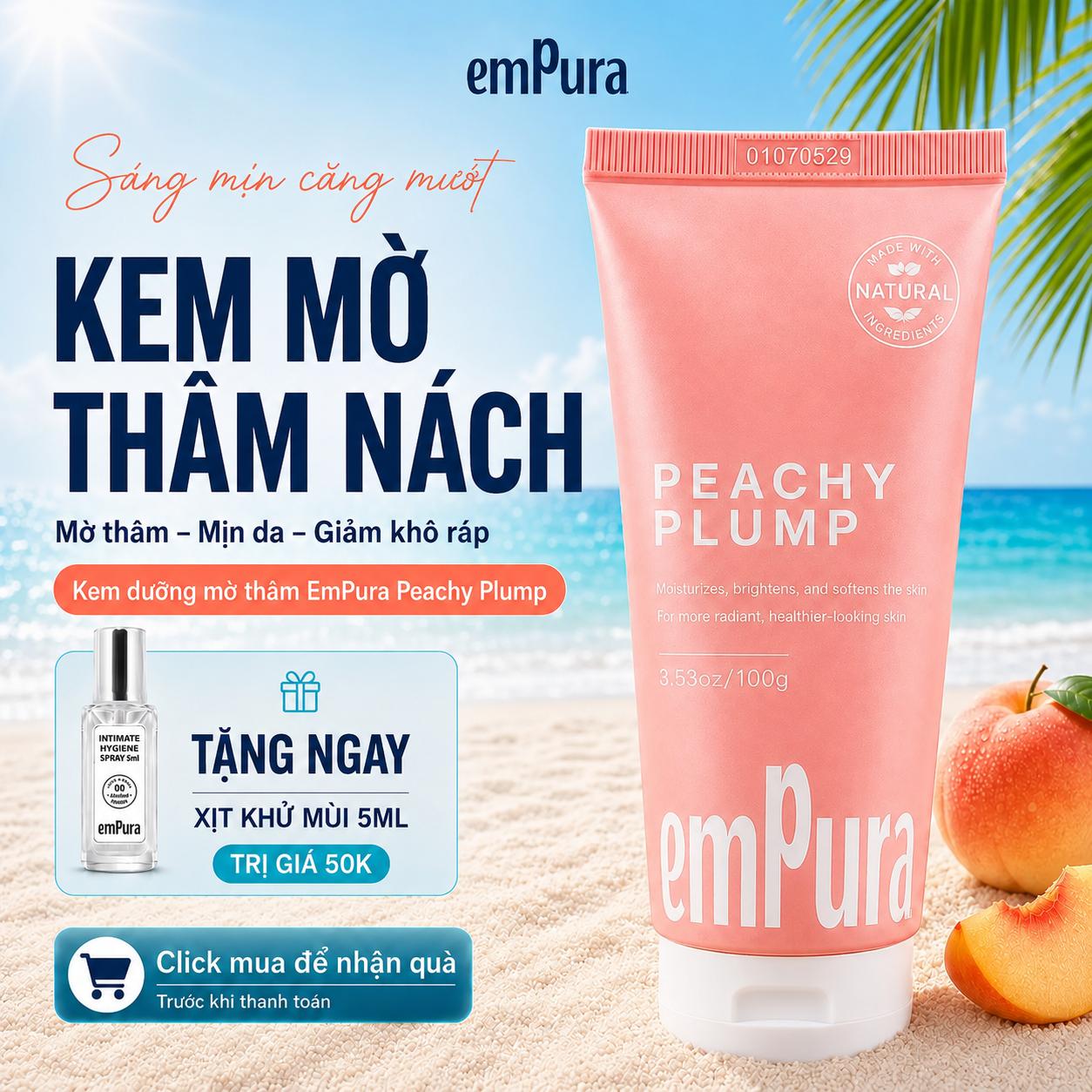 Kem Dưỡng Mờ Thâm Nách, V3 - Peachy Plump 100g EMPURA
