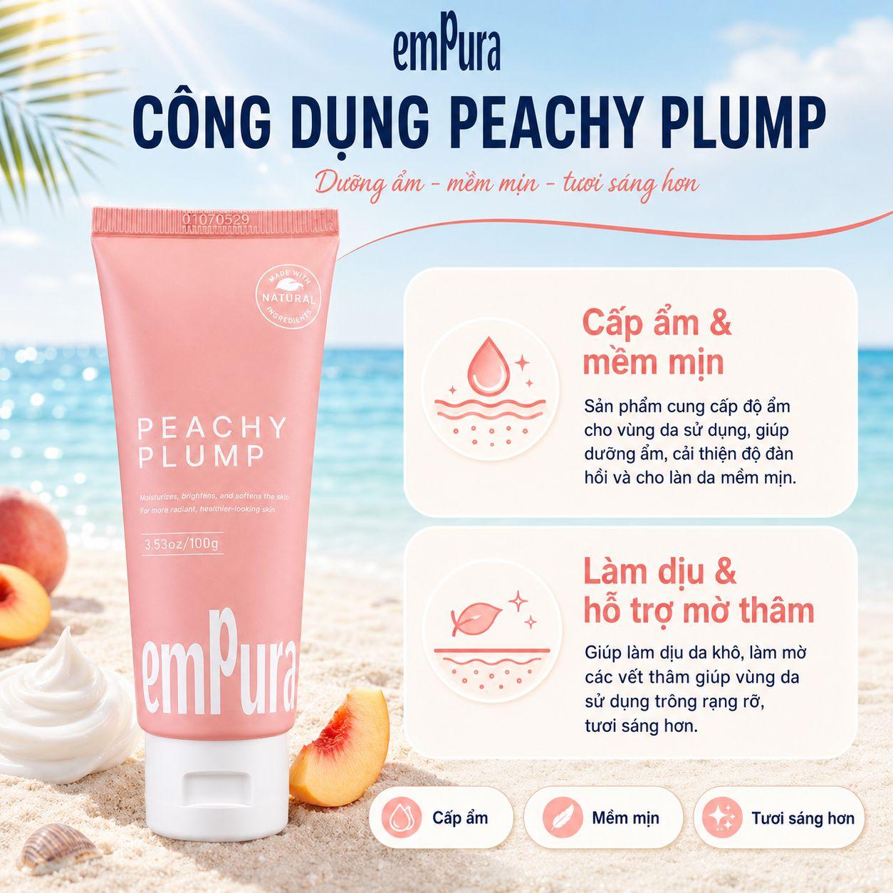Kem Dưỡng Mờ Thâm Nách, V3 - Peachy Plump 100g EMPURA - ảnh phụ 4
