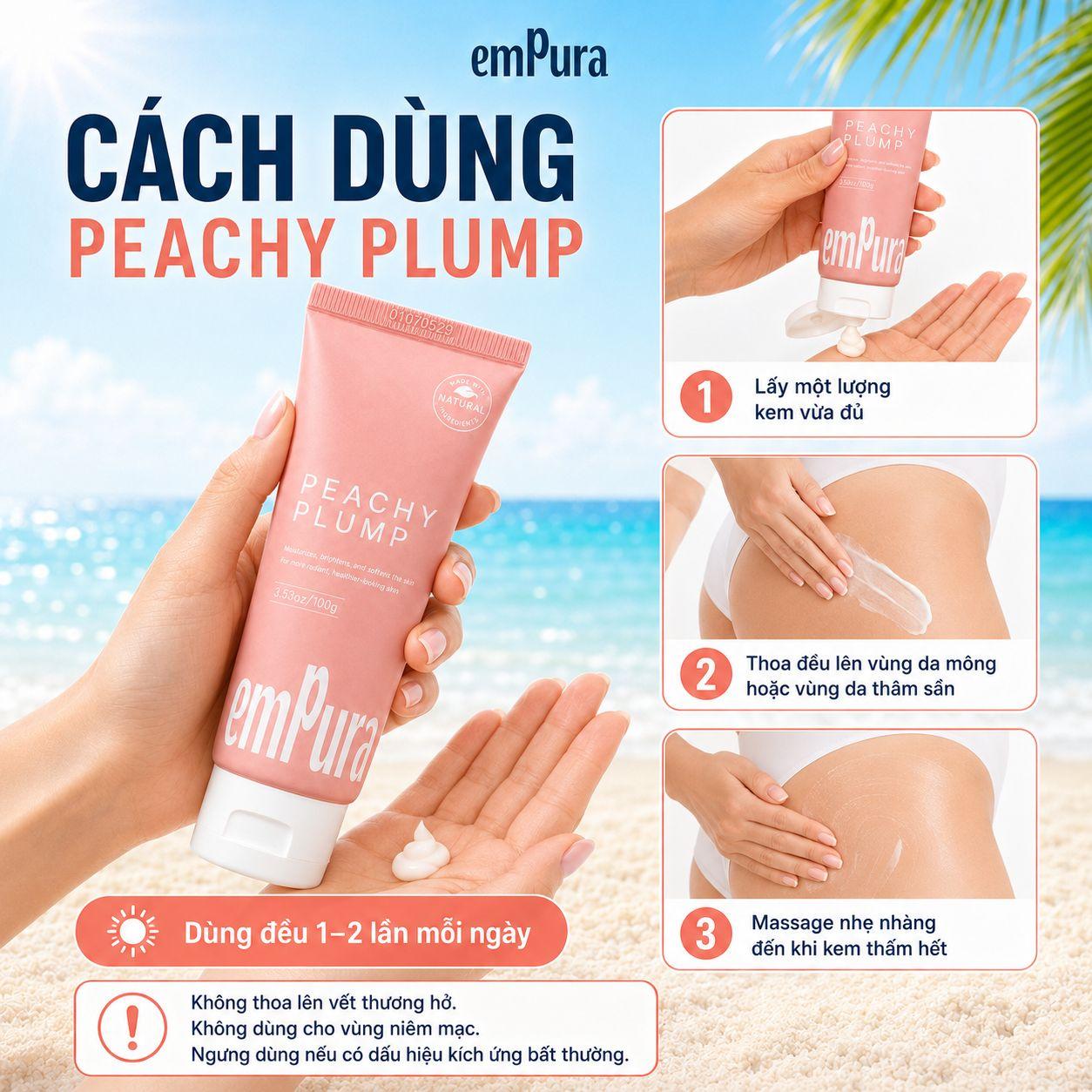 Kem Dưỡng Mờ Thâm Nách, V3 - Peachy Plump 100g EMPURA - ảnh phụ 5