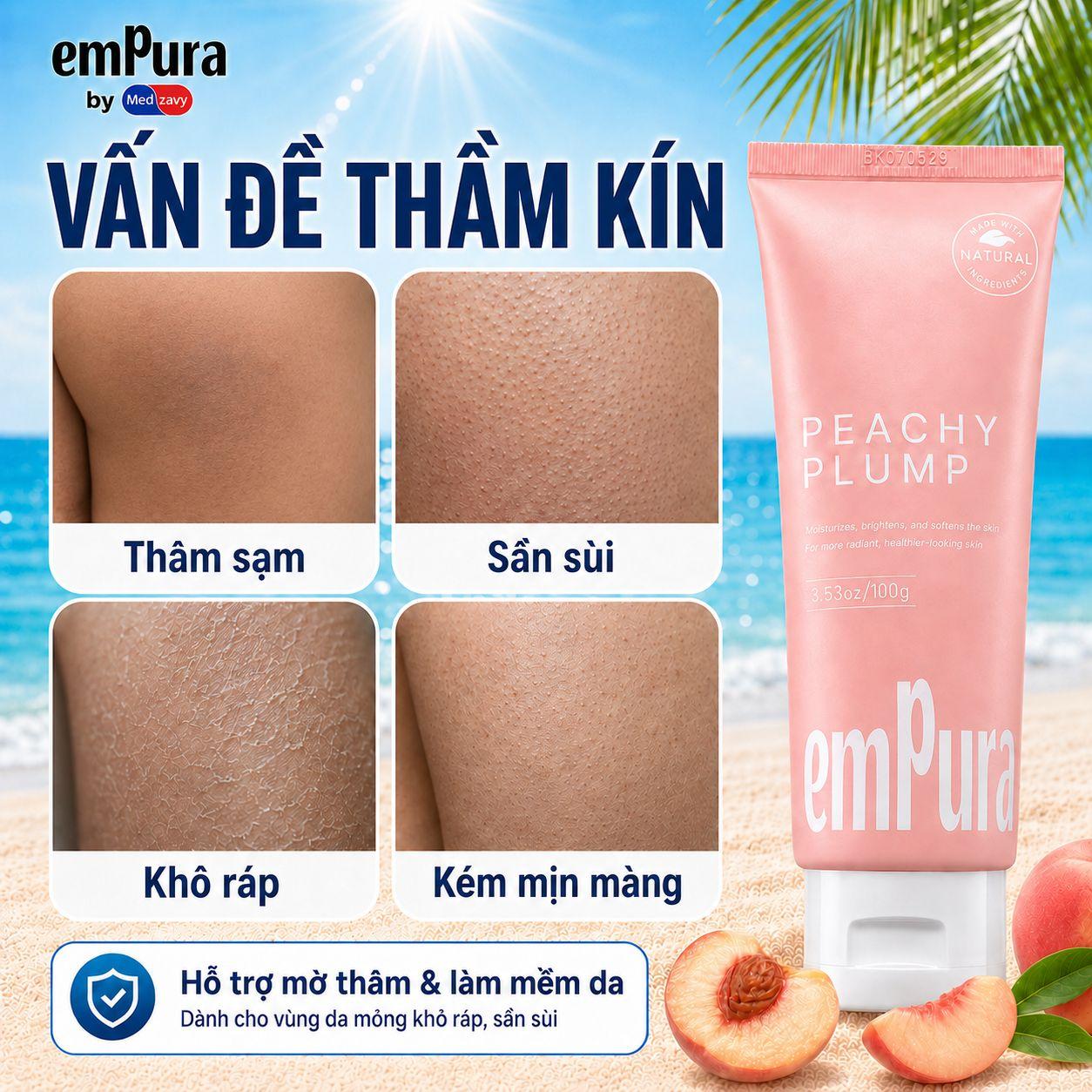 Kem Dưỡng Mờ Thâm Nách, V3 - Peachy Plump 100g EMPURA - ảnh phụ 6
