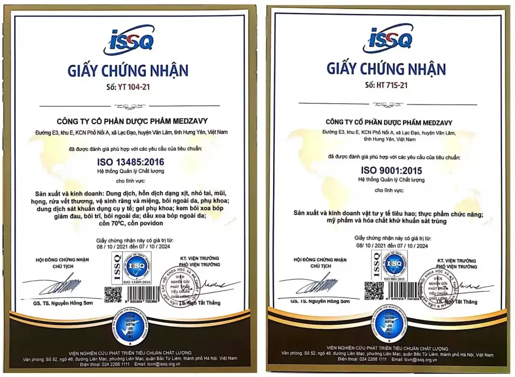 Chứng nhận iso medzavy